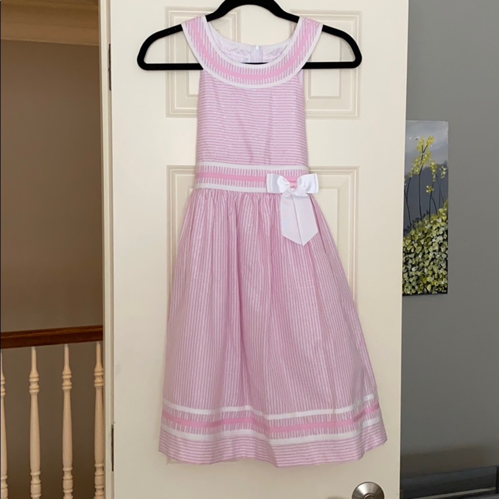 NWT size 14 Bonnie Jean pink/white striped dress